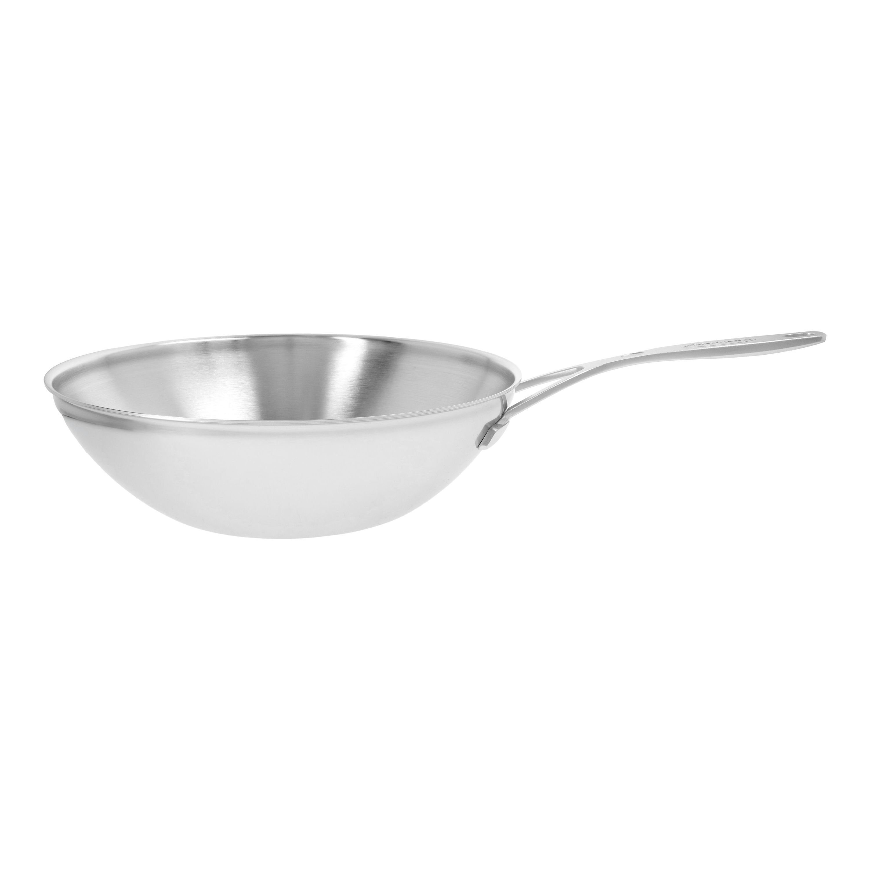 Demeyere Industry 5 Wok fondo piatto - 30 cm, 18/10 acciaio inossidabile