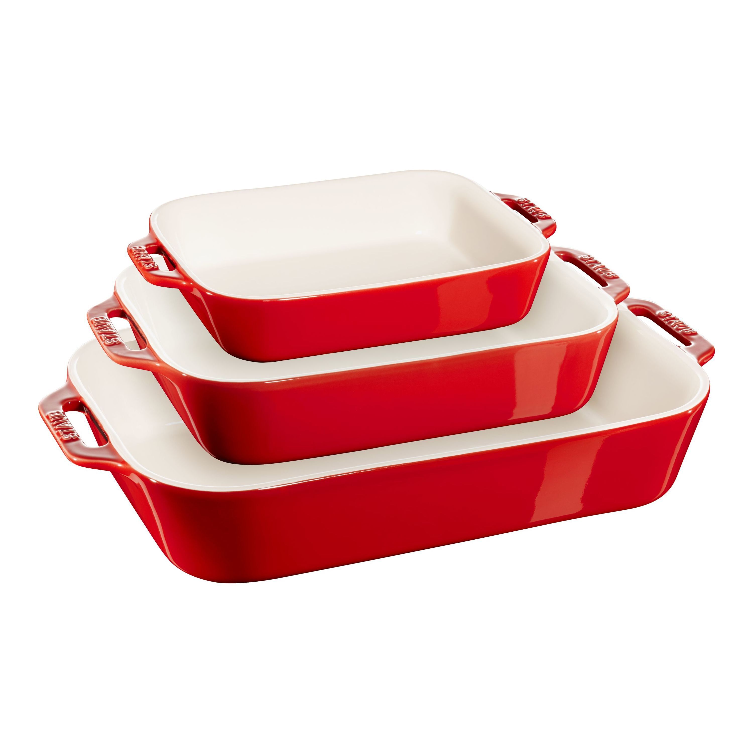 Staub Ceramique Set di pirofile rettangolare - 3-pz., ciliegia