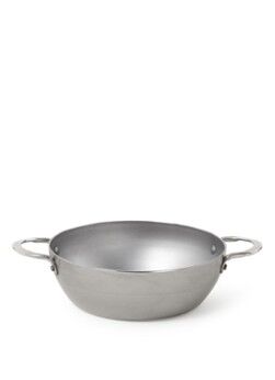 De Buyer Mineral B wokpan 24 cm - Zilver