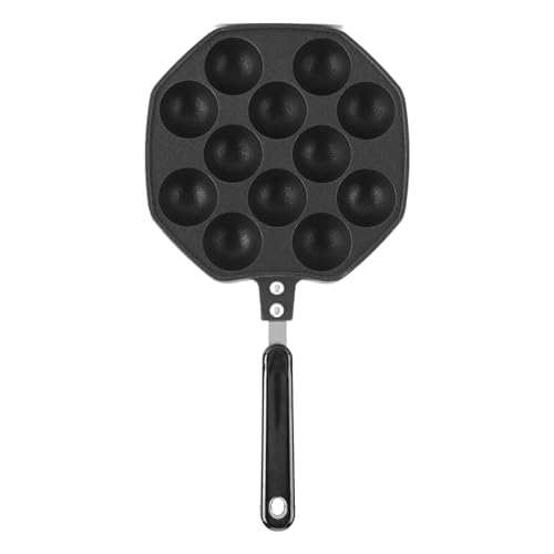 HERCHR Grillpan, Takoyaki Grillpan met 12 Gaten, Aluminium Grillpan met Antiaanbaklaag Pannenkoekbakvorm voor Takoyaki Maker, Gasfornuis