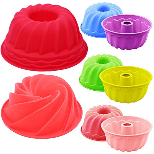 Fiyuer Siliconen Cake Mallen  8 Stks Cake Mold Brood Bakblikken Mini Muffin Mallen voor Keuken Cake Brood Bakken Pudding 3 Maten