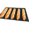 Fiacvrs Baguette bakplaat, antiaanbaklaag, 5 bakvormen, bakvorm, Frans brood voor het plaatsen en bakken van baguettes, zwart