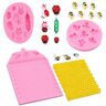 MBCXYHNG Fondant Mallen 3 Stuks DIY Fondant Chocolade Cake Bakvorm Kleine Bijvorm Siliconen Mal Roze