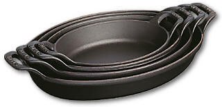 Staub Stapelbaar bord - ovaal - 28 cm - zwart 1,6 l