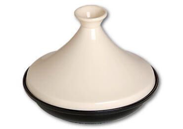 Staub Tajine 28 cm - zwart-crème