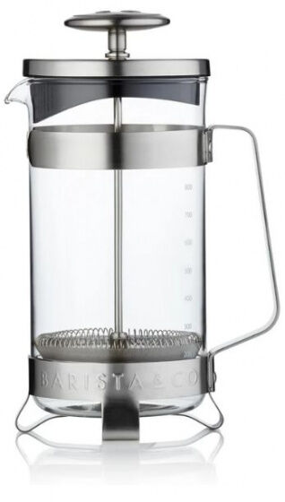 Barista & Co cafetière 900 ml RVS/glas zilver - Zilver