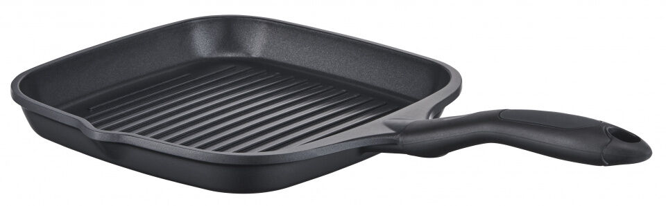 MasterChef grillpan 24cm zwart aluminium - Zwart