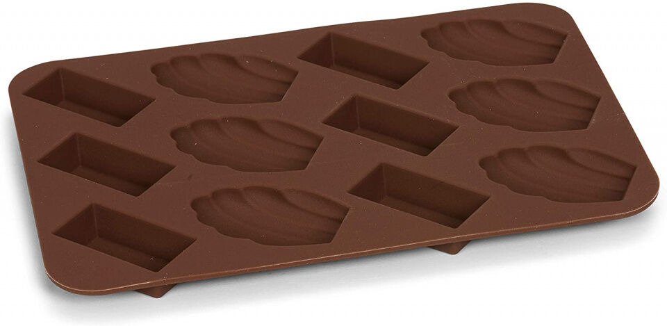 Patisse chocoladevorm 17 x 12 cm siliconen bruin 12 vaks - Bruin