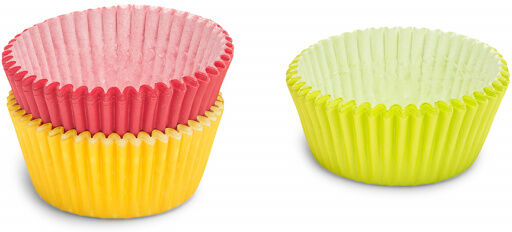 Patisse cupcakevormen 5 cm papier rood/groen/geel 150 stuks - Rood,Groen,Geel