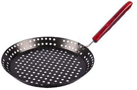 BBQ Collection barbecuepan 32 cm staal zwart/rood - Zwart,Rood