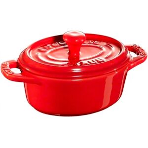 Staub oval minigryte 0,2 l rød