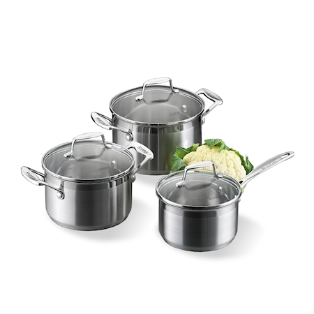 Scanpan Grytesett 3-del, kasseroller 1,8 L, Gryte 2,5 L & 3,2 L - Impact