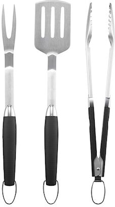 Dorre BBQ sett 3 stk. Tang 50,2 cm, stekespade 51,5 cm, gaffel 52 cm rustfritt stål