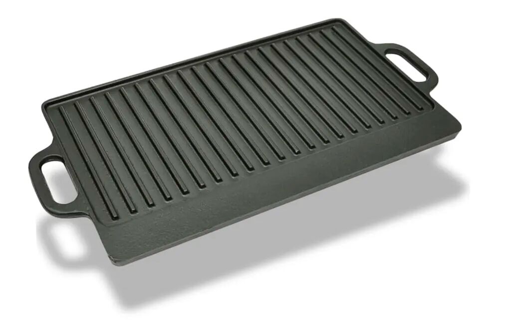 vidaXL Grillplate i støpejern 38x23 cm vendbar