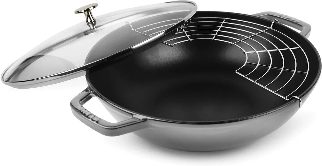 STAUB Wok med glasslokk Ø30 cm 4,4 L Grå