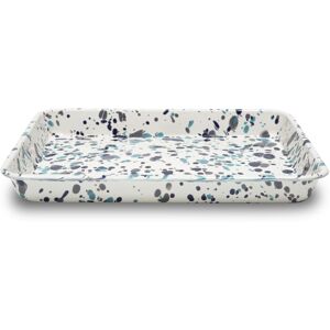 Crow Canyon - Rectangle Tray Splatter Grey / Navy / Turquoise - Stekhällar Och Stekbleck