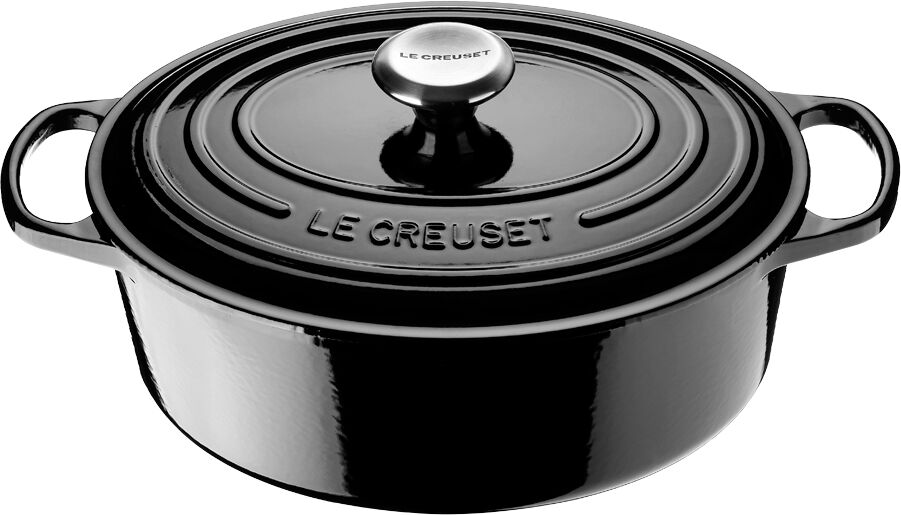 Le Creuset Signature Gjutjärnsgryta oval 27 cm 4,1 L Svart blank