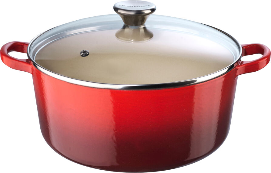 Le Creuset Signature Gjutjärnsgryta Rund Glaslock  5,3 L  Cerise