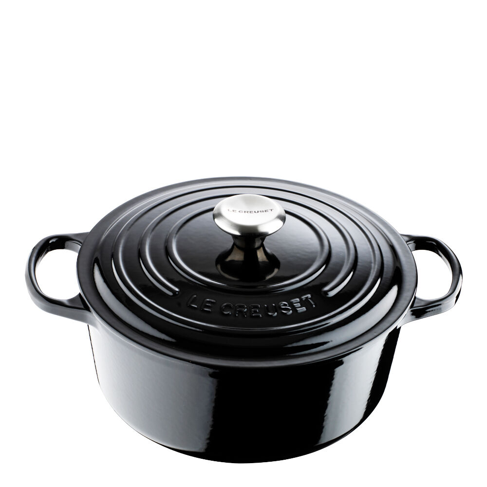 Le Creuset Signature Gjutjärnsgryta rund 26 cm 5,3 L Svart blank