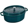 STAUB Gusseisen Bräter/Cocotte, Oval 33 cm, 6,7 L, Aromaregen Funktion, Für alle Herdarten geeignet, La Mer