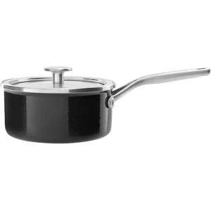 KitchenAid Steel Core Enamel Saucepan with Lid black 20.5 H x 18.0 W cm