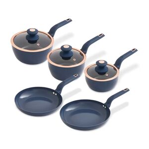 Tower Cavaletto 5 Piece Cookware Set With 16Cm, 18Cm, 20Cm Saucepans And 24Cm, 28Cm Non-Stick Frying Pans, Pink & Rose Gold gray 18.0 W cm