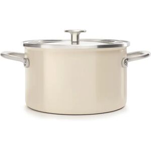 KitchenAid Steel Core Enamel Casserole with Lid white 24.0 H x 20.0 W cm