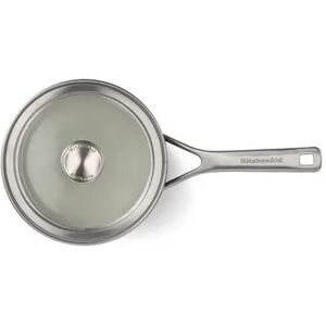 KitchenAid Steel Core Enamel Saucepan with Lid gray 20.5 H x 18.0 W cm