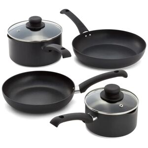 Judge Just Cook, Polytetrafluoroethylene Non-Stick 4 Piece Saucepan Set, 16/20Cm Saucepans, 24/26Cm Frying Pans brown/gray