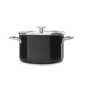 KitchenAid Steel Core Enamel Casserole with Lid black 24.0 H x 20.0 W cm