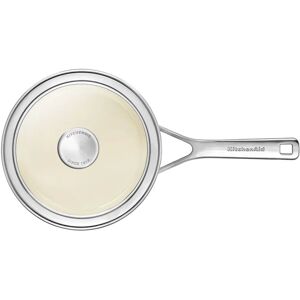 KitchenAid Steel Core Enamel Saucepan with Lid white 20.5 H x 18.0 W cm