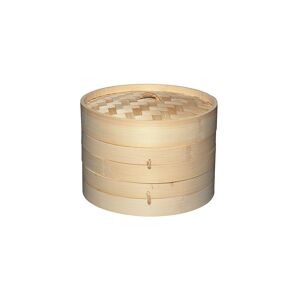 Oriental Two Tier Medium Bamboo Steamer and Lid - World Of Flavours