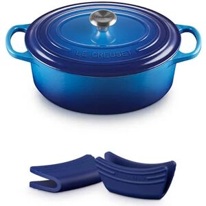 Le Creuset Signature Azure Cast Iron 27cm Oval Casserole