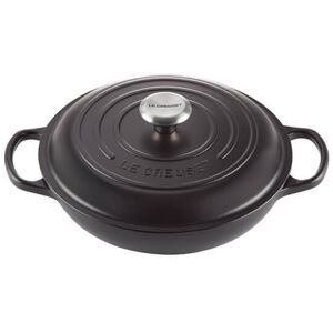 Le Creuset Signature Satin Black Cast Iron 30cm Shallow Casserole