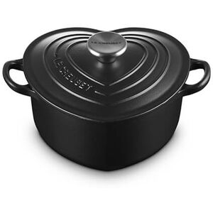 Le Creuset Satin Black Cast Iron 20cm Heart Casserole