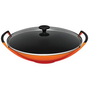 Le Creuset Volcanic Cast Iron Wok and Glass Lid