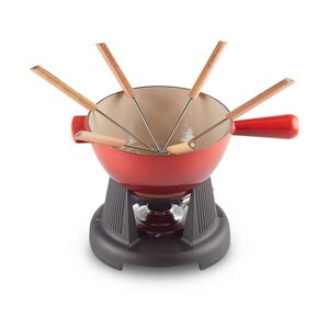 Le Creuset Cerise Cast Iron Fondue Set Mode