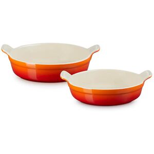 Le Creuset Volcanic Stoneware Heritage Set of 2 Deep Round Dishes