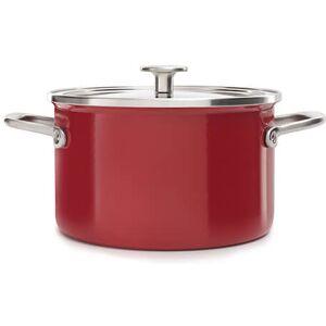 KitchenAid Steel Core Enamel Empire Red Casserole 20cm with Lid