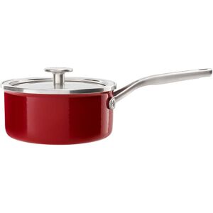 KitchenAid Steel Core Enamel Empire Red 20cm Saucepan with Lid