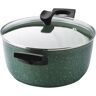 Prestige Eco Plant Based Non-Stick induction Stockpot with Toughened Glass Lid 24cm 4.5L - Recycled and Recyclable, Pfoa Free gray/green 12.5 H x 24.0 W cm