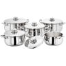 Stellar 1000, 5 Piece Stainless Steel Casserole Set, 16/18/20/22/24cm casseroles gray 31.0 H x 46.0 W cm