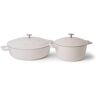 Masterclass 2pc Non-Stick Casserole Dish Set with 4L Shallow Casserole Dish and 2.5L Casserole Dish, Cream