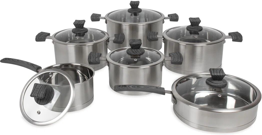 Photos - Stockpot SQ Professional Lustro Touch 6 Pieces Stainless Steel Cookware Set gray 