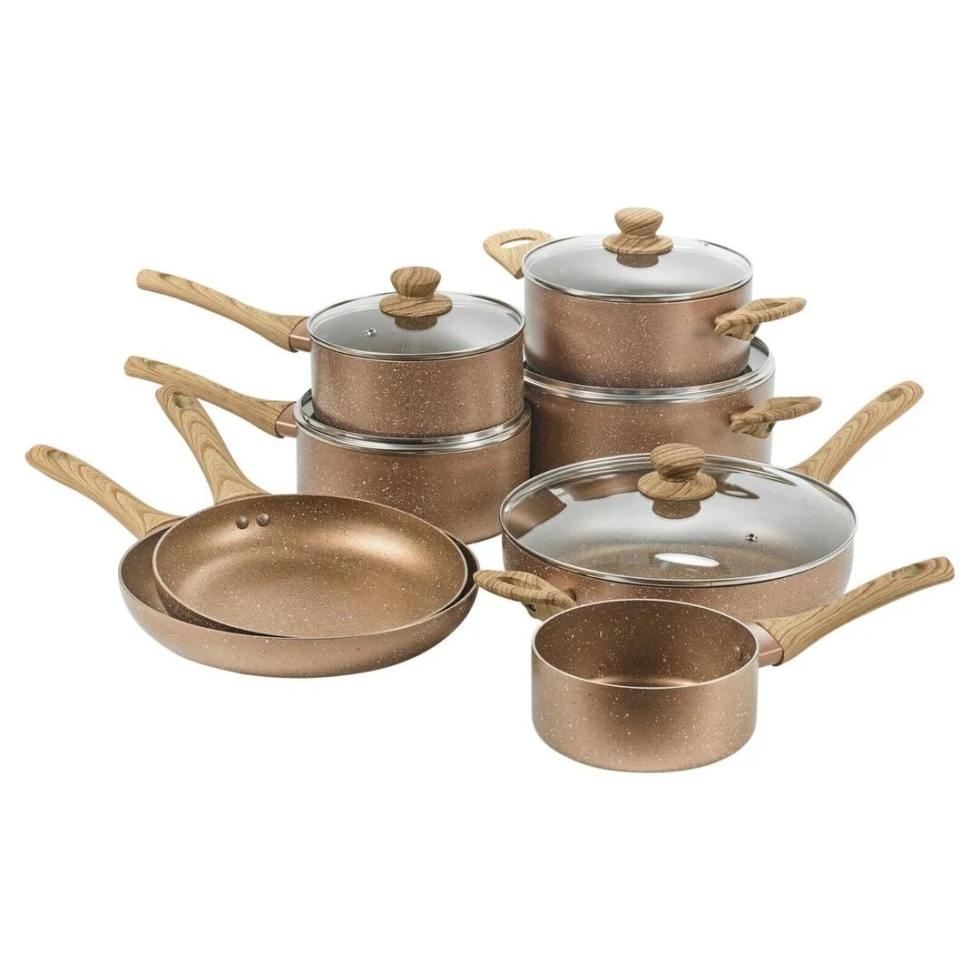 Photos - Stockpot Symple Stuff Thrugun 13 Piece Aluminium Non Stick Cookware Set brown/gray