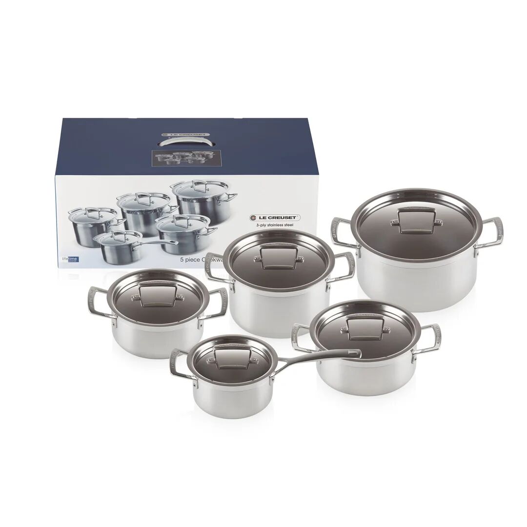Photos - Stockpot Le Creuset 3ply Stainless Steel 5 Piece Set gray 
