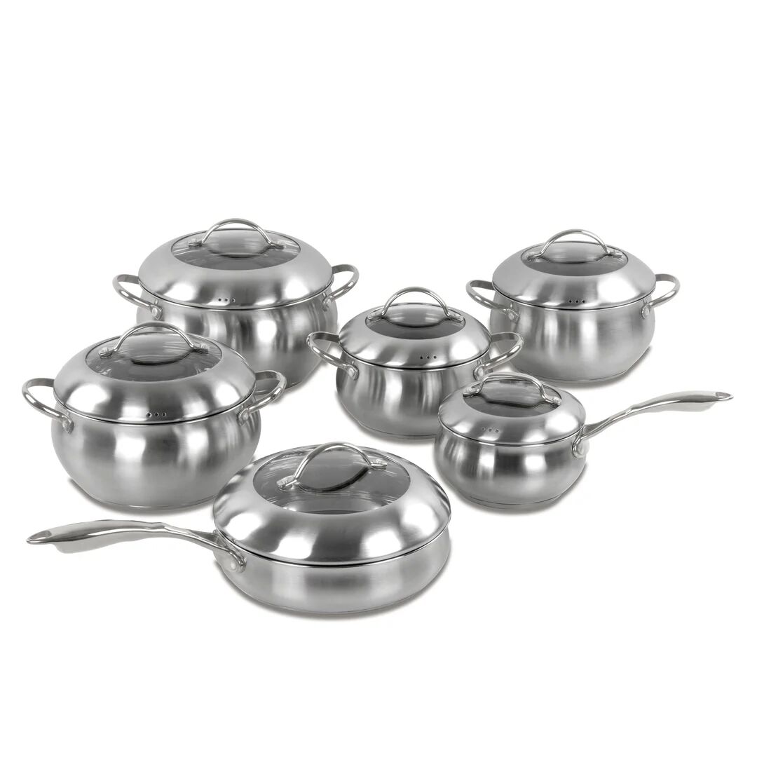 Photos - Stockpot SQ Professional Lustro Apple 6 Pieces Stainless Steel Cookware Set gray 