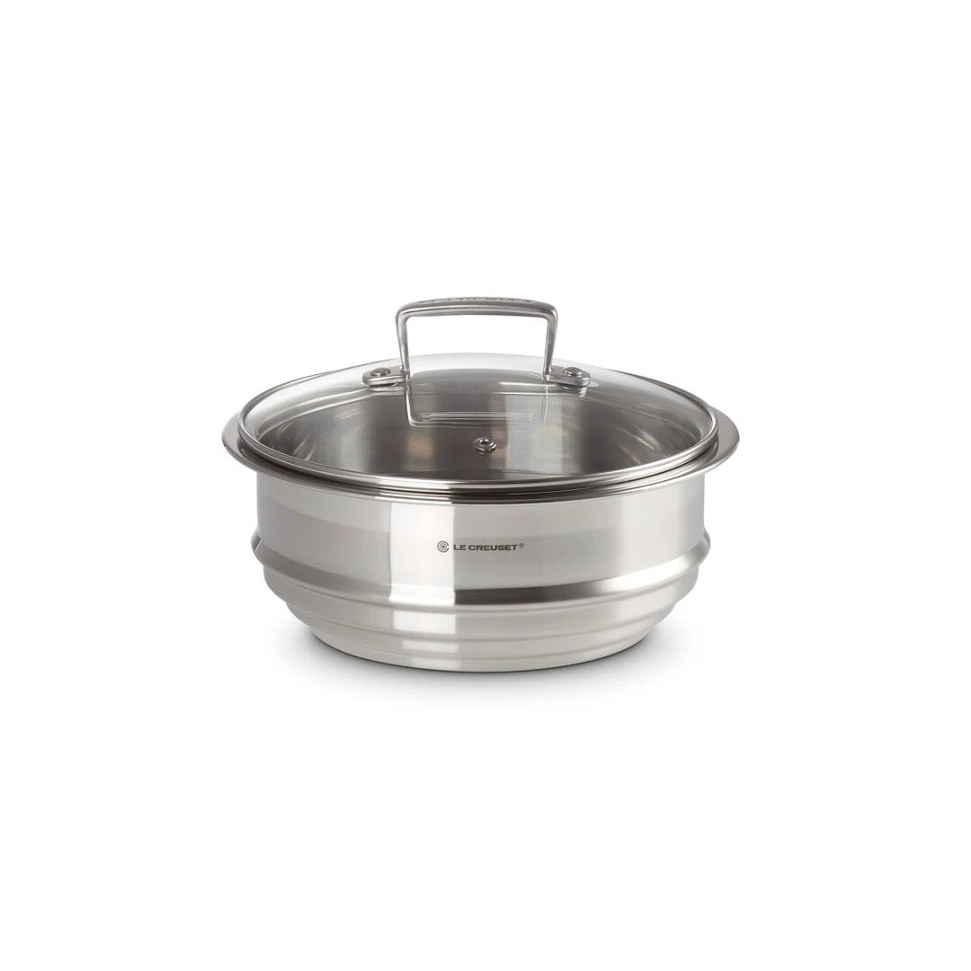 Le Creuset 3-Ply Stainless Steel Multi Steamer with Glass Lid gray 15.4 H x 23.2 W cm
