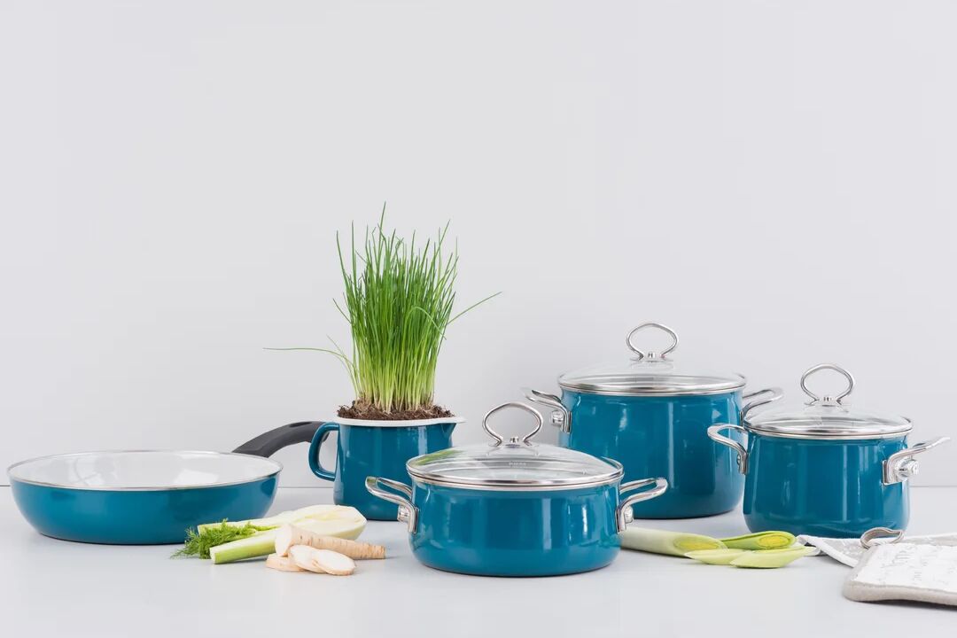 Photos - Stockpot Riess Kelomat Aquamarin Stock Pot blue 18.0 H x 25.5 W cm