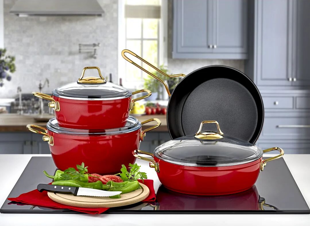 Photos - Stockpot Belfry Kitchen Grande Series 7-piece Non-stick Granite Cookware Set gray/r